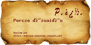 Percze Ézsaiás névjegykártya